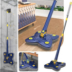 Blue Foldable Mop - 1 Pc Easy To Clean And Maintain