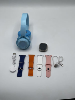 Ultra 2 Smart Watch with 4 Strips & P47 Headphones (Free Gift)