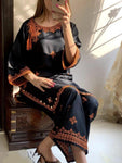 Women's Stitched Linen Embroidery Shirt and Trousers