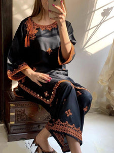 Women's Stitched Linen Embroidery Shirt and Trousers